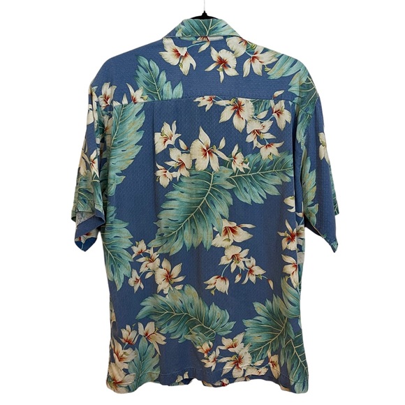 Island republic Hawaiian button up silk shirt size large awesome pattern & color - Picture 6 of 10